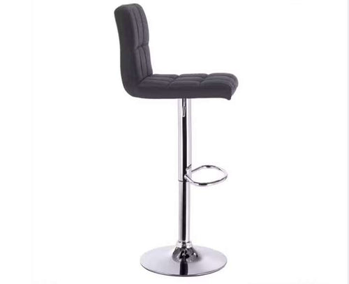 2er-Set Barhocker – Schwarz, Kunstleder Sitzfläche, Höhenverstellbar, Metallfuß