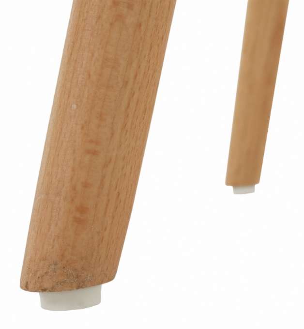 Esszimmerstuhl – Weiß Rundsitz, Kunststoff, Buche Holzbeine