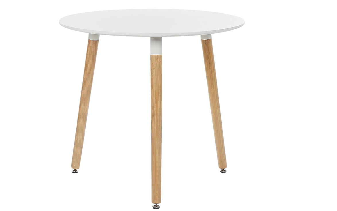 Moderner Weißer Runder Küchentisch - Massivholzbeine, Eames Stil