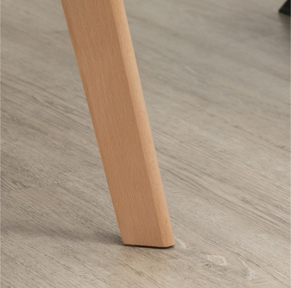 2er Set Armlehnstühle Samt Grau – Holzbeine Natur | Ergonomisch & Bequem