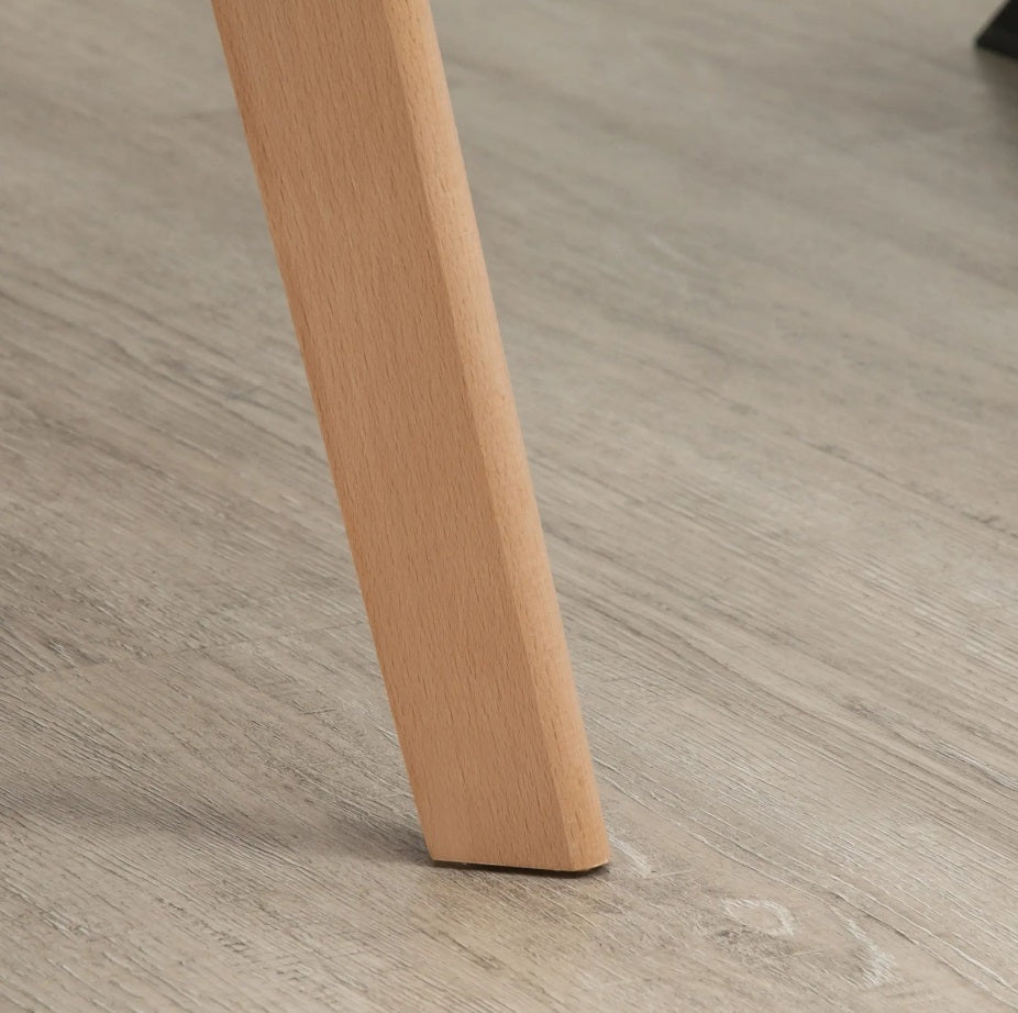 2er Set Armlehnstühle Samt Schwarz – Holzbeine Natur | Ergonomisch & Elegant