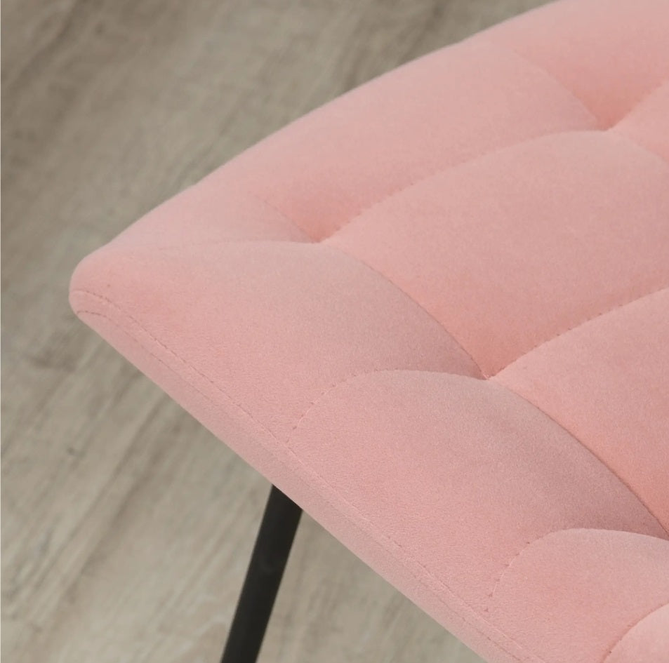 2er Set Samt Esszimmerstühle Rosa – Akzentstühle im Modernen Retro-Design