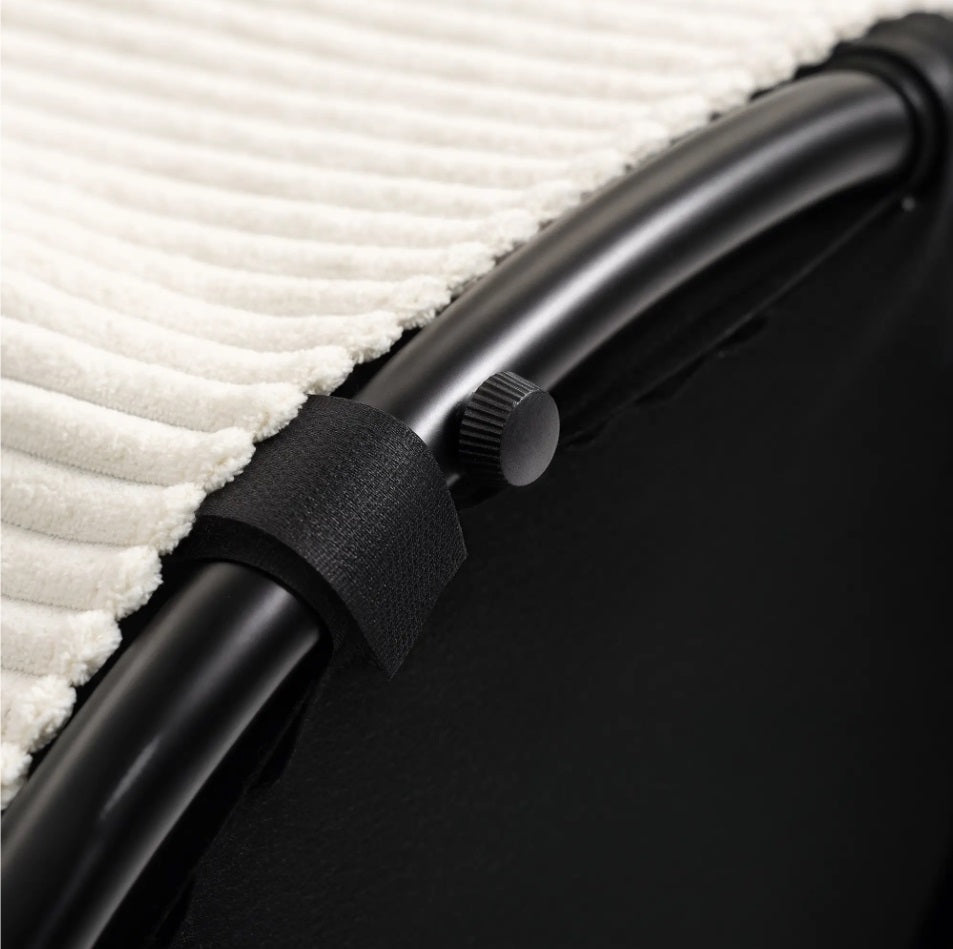 Großer Fußhocker Beige Cordstoff – Runder Sitzhocker mit 97 L Stauraum