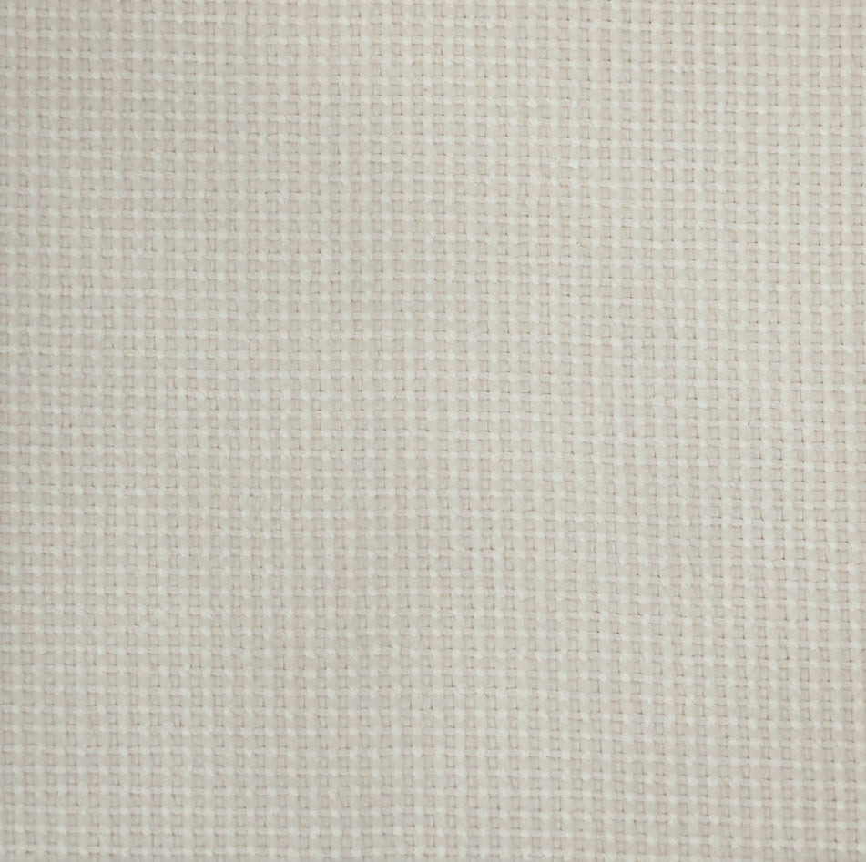 Sitzhocker Cremeweiß mit Stauraum (30,6 L) – Zweifarbige Chenille-Ottomane mit Metallring