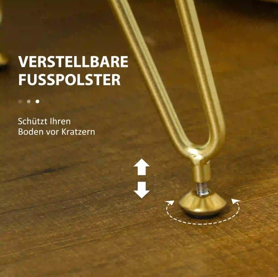 Moderner Sitzhocker Cremeweiß (76 cm) – Polsterhocker in Kreuzgewebter Samtoptik mit Metallbeinen